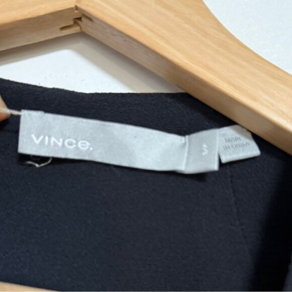 Vince Black Button-Front Jacket with Satin Trim & D-Ring Detail Size S - Picture 3 of 11